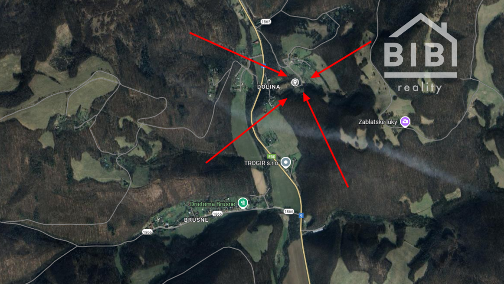 PREDAJ pozemky Drietoma, časť Branné, 8045m2
