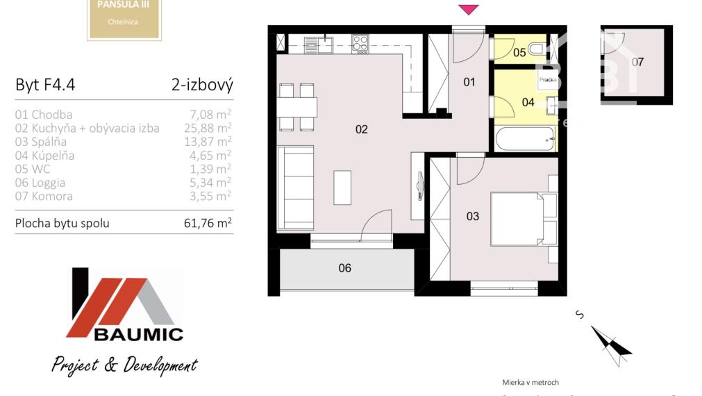 PREDAJ 2-izbový byt v novostavbe v Chtelnici